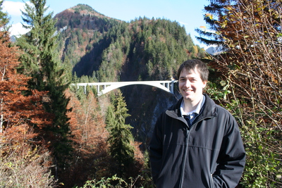 The author in front of Salginatobel Bridge